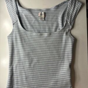 BDG Checkered Blue and White Tank Top